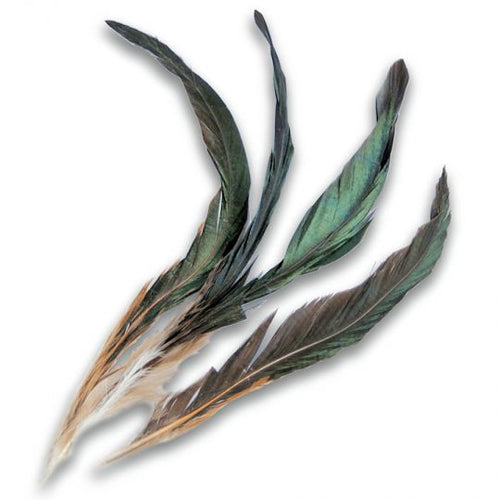 5g - Natural bronze/iridescent green rooster feathers