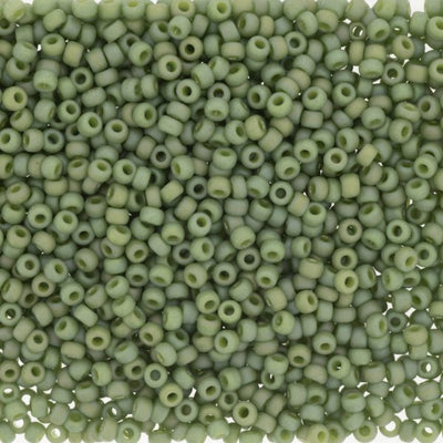 11/0 - SB4698 - Vert pistache émaillée mat AB Opaque · Miyuki Rocaille
