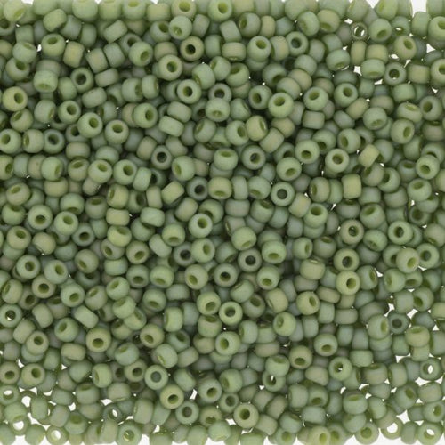 Miyuki Seed Beads 11/0 - SB4698 Opaque Frosted Glazed Rainbow Green Shamrock Matte AB