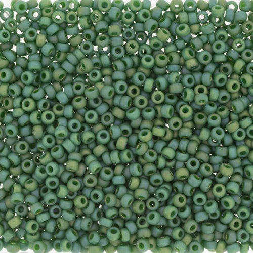 Miyuki Seed Beads 11/0 - SB4699 Opaque Frosted Glazed Rainbow Green Pine Matte AB