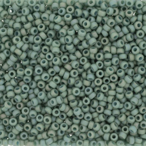 Miyuki Seed Beads 11/0 - SB4701 Opaque Frosted Glazed Rainbow Green Mint Matte AB