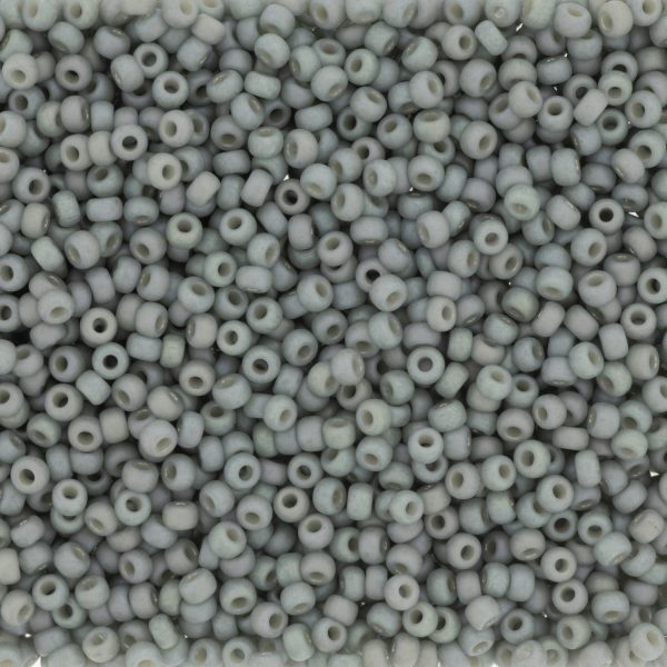 Miyuki Seed Beads 11/0 - SB4705 Opaque Frosted Glazed Rainbow Grey Matte AB