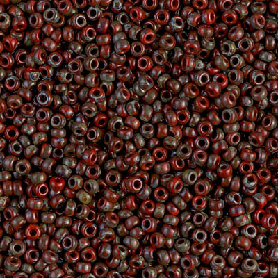 Miyuki Seed Beads 11/0 - SB4513 Opaque Picasso Red Garnet
