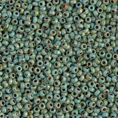 Miyuki Seed Beads 11/0 - SB4514 Opaque Picasso Turquoise Seafoam