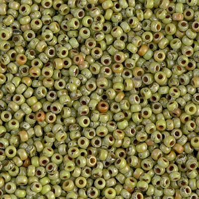 Miyuki Seed Beads 11/0 - SB4515 Opaque Picasso Green Chartreuse