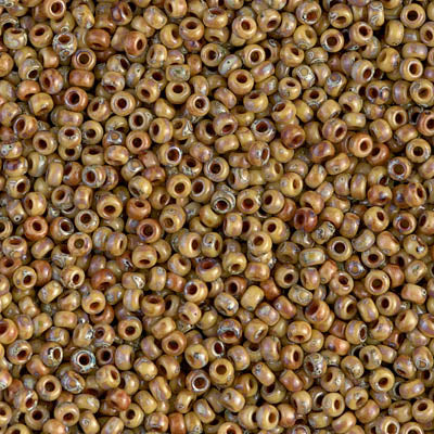 Miyuki Seed Beads 11/0 - SB4517 Opaque Picasso Brown Tan