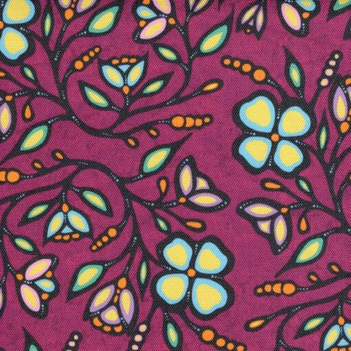 Ojibway Florals Canvas 12JTF3 - Magenta 100% Polyester Designer