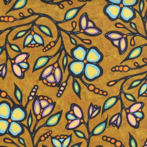 Ojibway Florals Canvas 12JTF3 - Moosehide 100% Polyester Designer