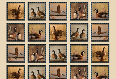 Geese Block Panel 14002 - Cream 100% Cotton Designer