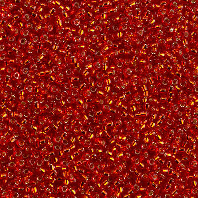 Miyuki Seed Beads 15/0 - SB0010 Red/Orange Silver Lined