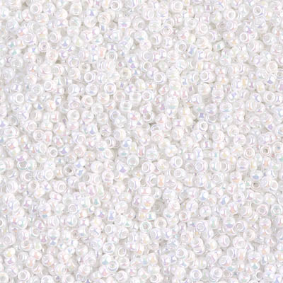 Miyuki Seed Beads 15/0 - SB0471 Opaque White Pearl AB