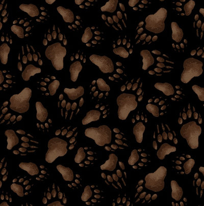 Bear's footprint 189 - Black 100% Cotton Designer