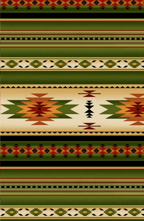 South western 201 - Green 100% Cotton Designer