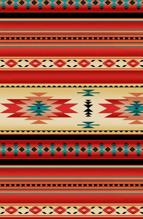 South western 201 - Red 100% Cotton Designer