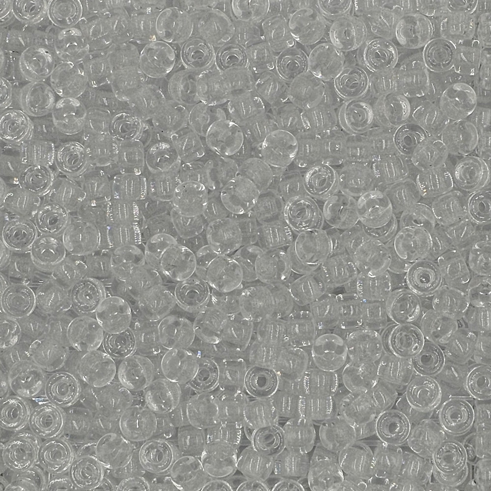 9mm - Glass Crow Beads Transparent