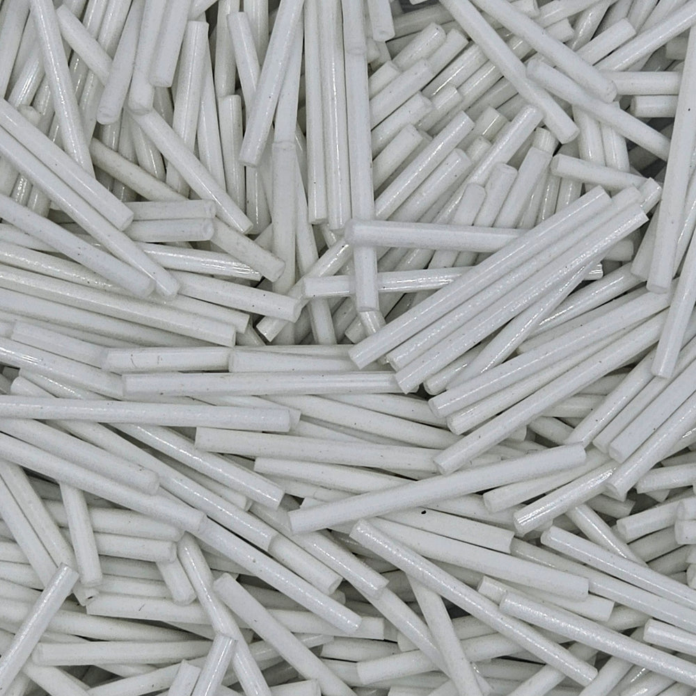 35mm White Bugle - Preciosa® CZECH Glass Beads / Ø=1.0mm