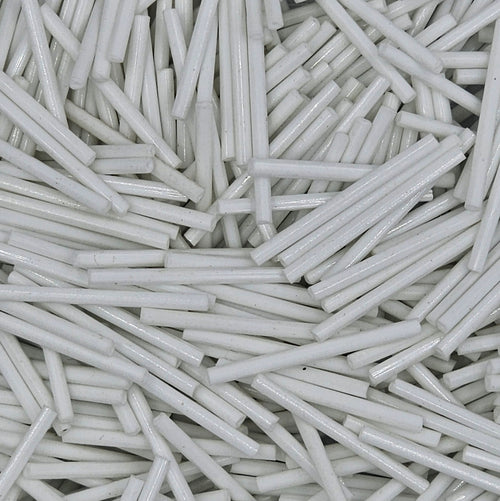 35mm White Bugle - Preciosa® CZECH Glass Beads / Ø=1.0mm