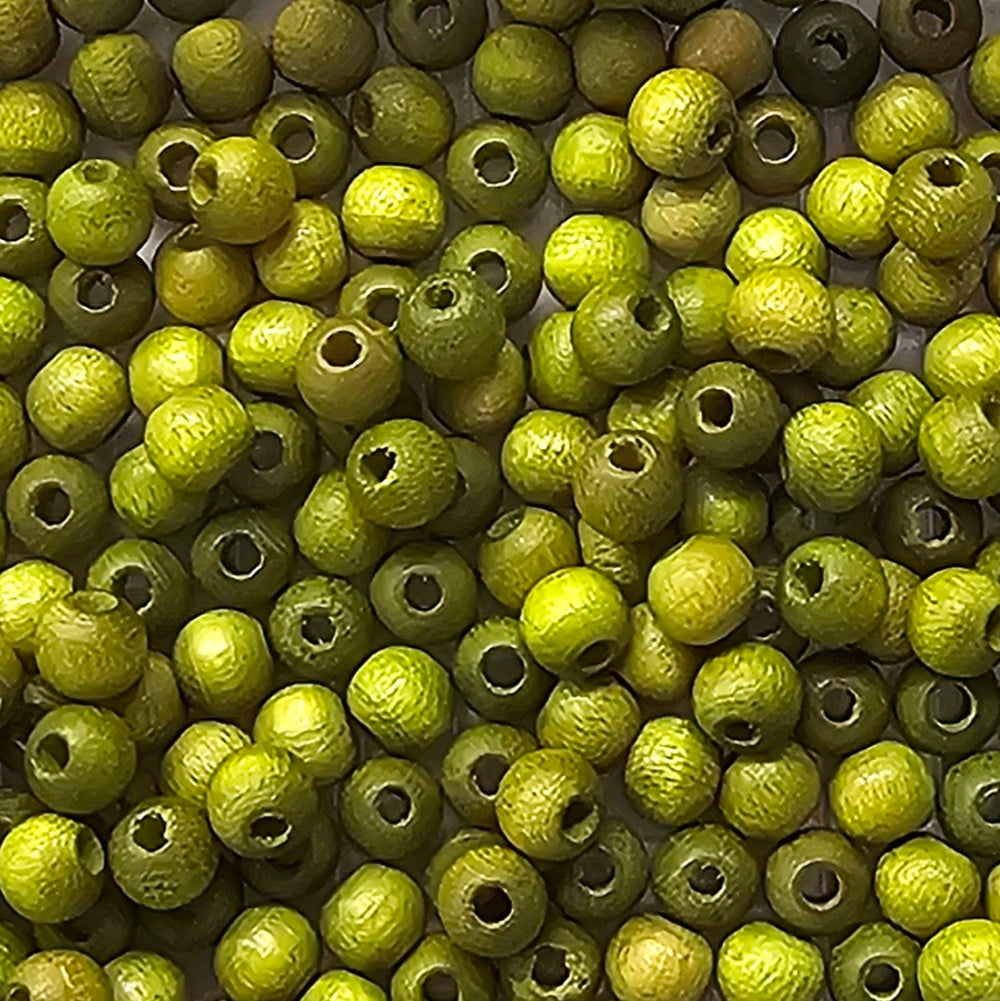6mm - Round Wooden Beads / Ø=2 mm