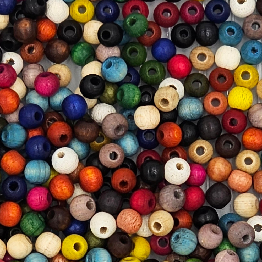 6mm - Round Wooden Beads / Ø=2 mm