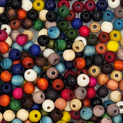 6mm - Round Wooden Beads / Ø=2 mm
