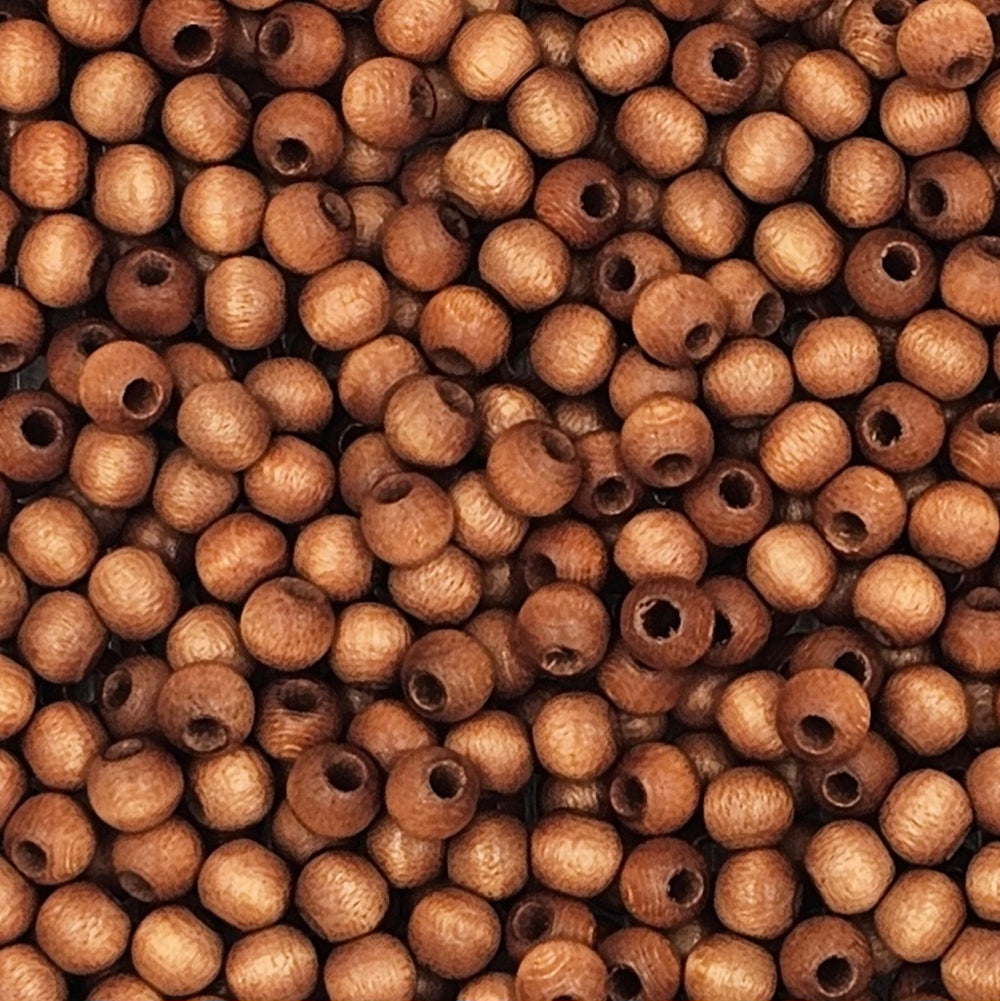 6mm - Round Wooden Beads / Ø=2 mm