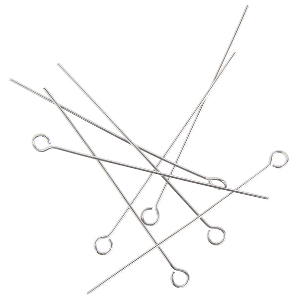 2.5 in - Eye pins 24ga • Rhodium