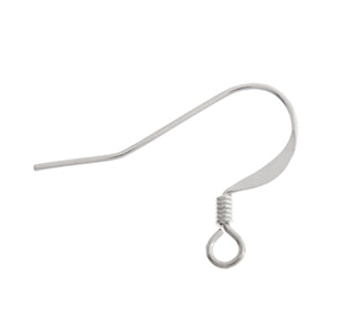 17mm - Ear Wire Fish Hook Slender Stainless Steel - 100pcs