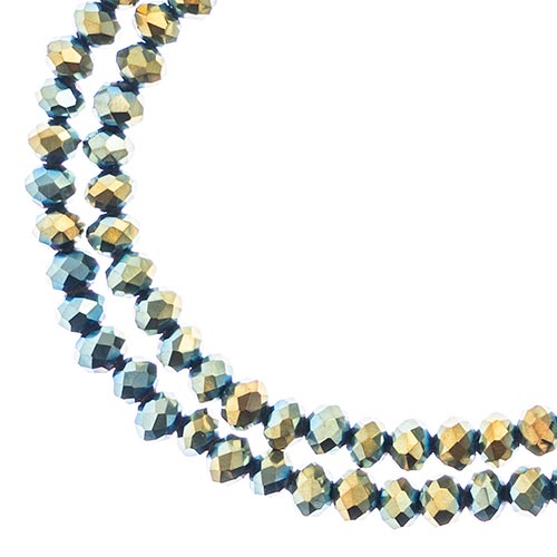 4x3 mm - Crystal Lane - Faceted Bead - 2 strands on cord