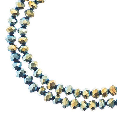 4x3 mm - Crystal Lane - Faceted Bead - 2 strands on cord