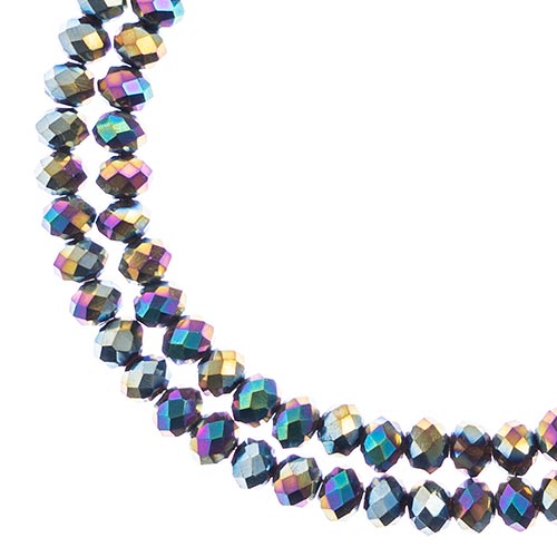 4x3 mm - Crystal Lane - Faceted Bead - 2 strands on cord