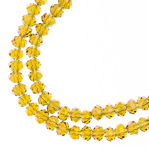 4x3 mm - Crystal Lane - Faceted Bead - 2 strands on cord