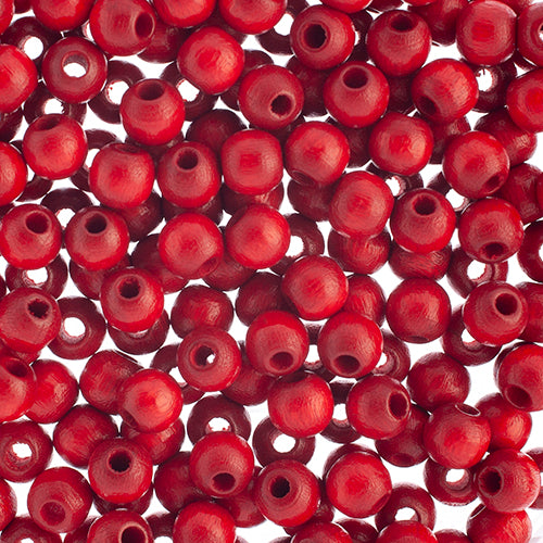 6mm - Round Wooden Beads / Ø=2 mm