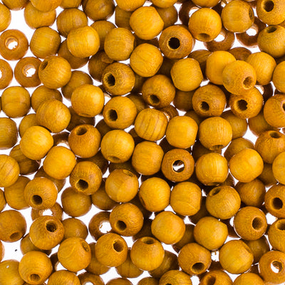 6mm - Round Wooden Beads / Ø=2 mm