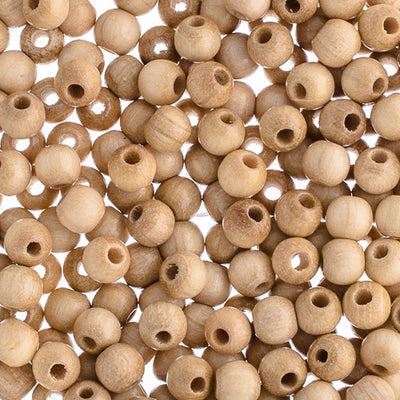 6mm - Round Wooden Beads / Ø=2 mm