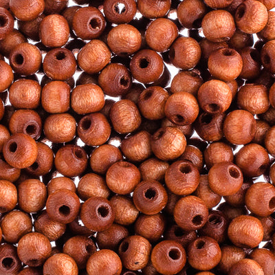 6mm - Round Wooden Beads / Ø=2 mm