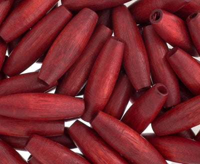 6x20mm - Wood Spaghetti Beads