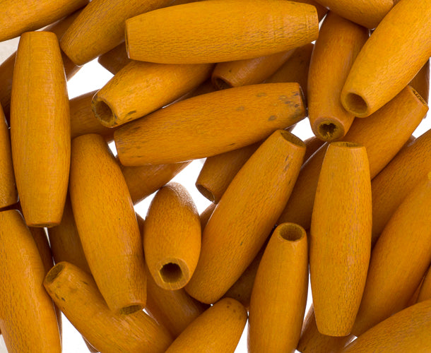6x20mm - Wood Spaghetti Beads