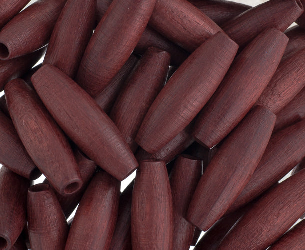 6x20mm - Wood Spaghetti Beads