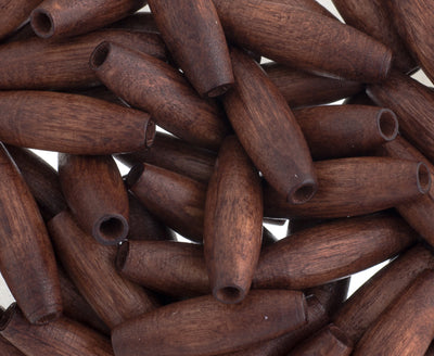 6x20mm - Wood Spaghetti Beads
