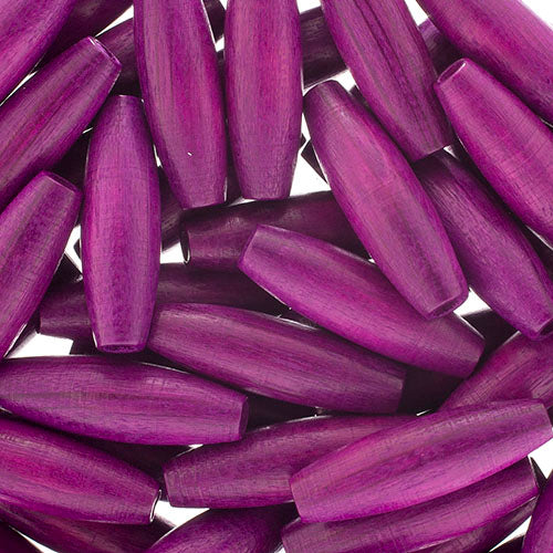 6x20mm - Wood Spaghetti Beads