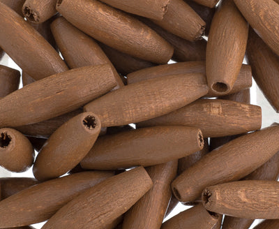 6x20mm - Wood Spaghetti Beads