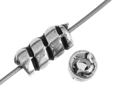 9x4mm - Metalized bead with stainless steel coating - Antique silver · 100 pcs