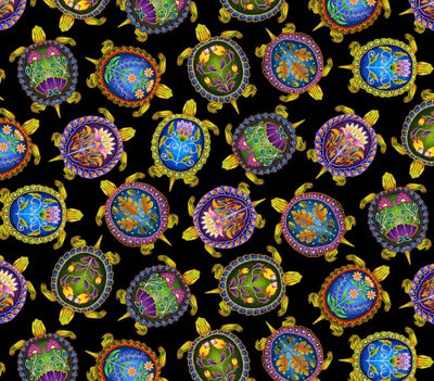 indigenous turtles 31000 - Black 100% Cotton Designer