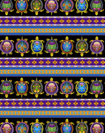 indigenous turtles 31001 - Black 100% Cotton Designer