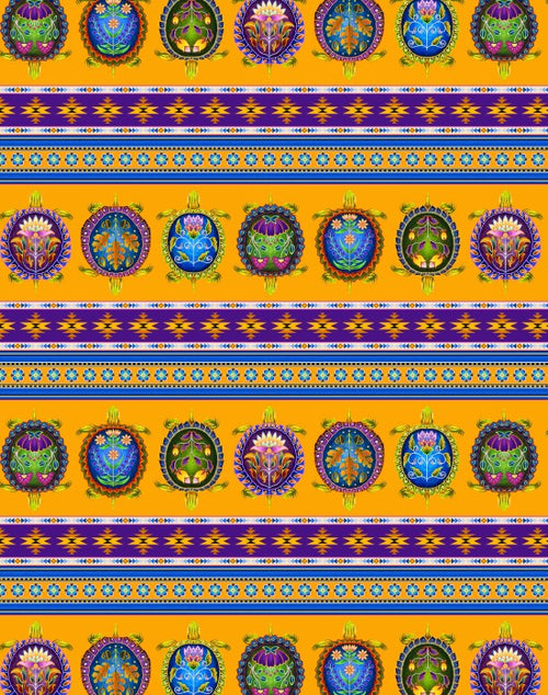 indigenous turtles 31001 - Orange 100% Cotton Designer