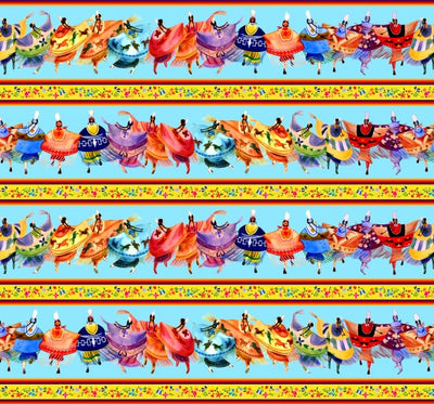 shawl dancers 32000 - Blue 100% Cotton Designer