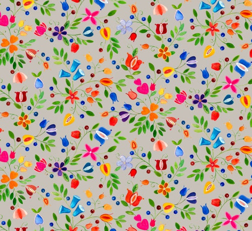 Small Floral 32002 - Clay 100% Cotton Designer