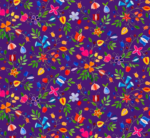 Small Floral 32002 - Purple 100% Cotton Designer
