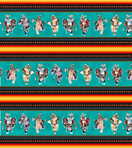 Black Stripe 32003 - Turquoise 100% Cotton Designer