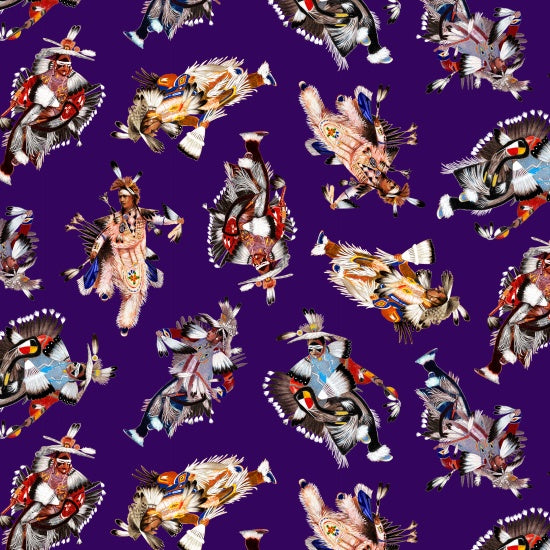 Pow wow dancers 32004 - Purple 100% Cotton Designer